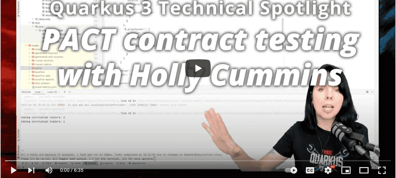 Quarkus 3 Technical Spotlight: Pact contract testing with Holly Cummins